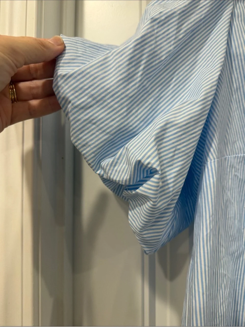 kate spade Light Blue Puff-Sleeve Bow Detail Blouse